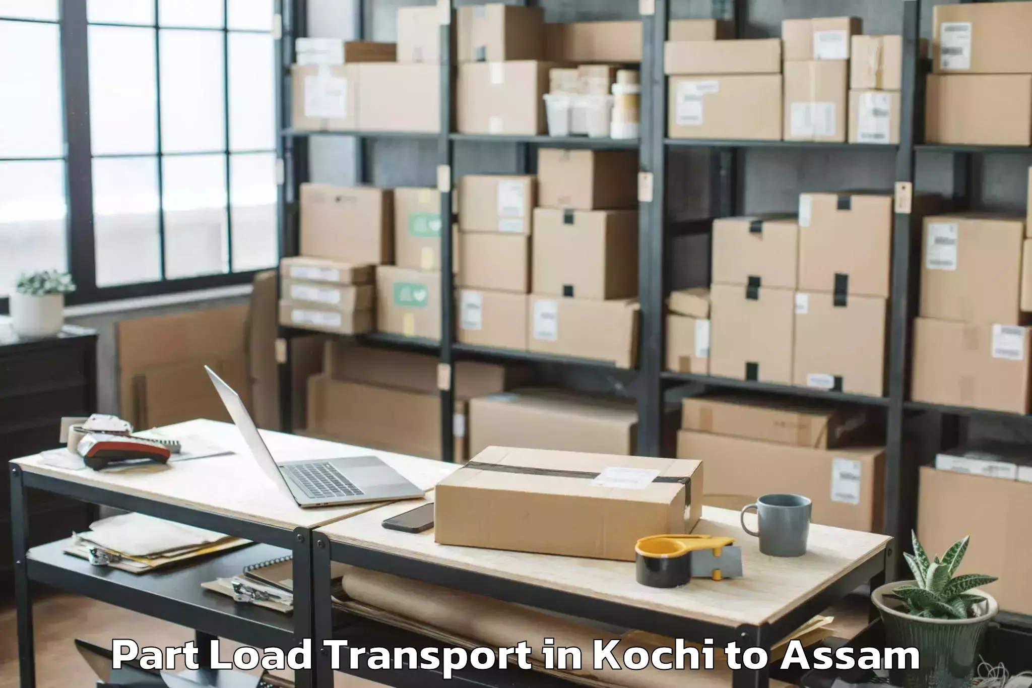 Top Kochi to Fekamari Part Load Transport Available